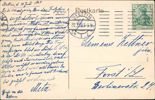 Postcard Stettin Szczecin Hakenterrasse - Blick zur Brücke 1909