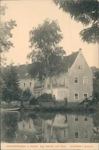Ansichtskarte Jahnishausen-Riesa Schloß u. Park 1912