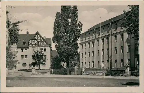 Ansichtskarte Bernburg (Saale) Straßenpartie 1954