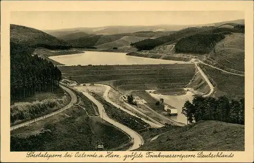 Ansichtskarte Osterode (Harz) Blick über die Sösetalsperre 1934