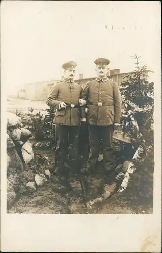 Ansichtskarte  Soldaten Barackenlager WK1 1916 Privatfoto gel Feldpost Hannover