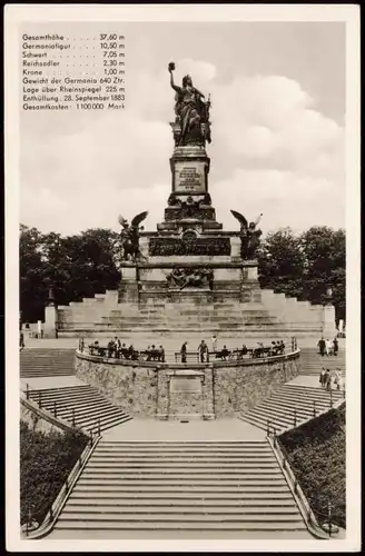 Ansichtskarte Rüdesheim (Rhein) National-Denkmal Niederwalddenkmal 1961