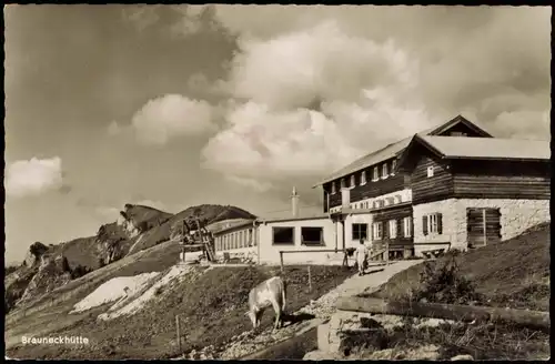 Ansichtskarte Lenggries Brauneck (1555 m), Hütte 1961