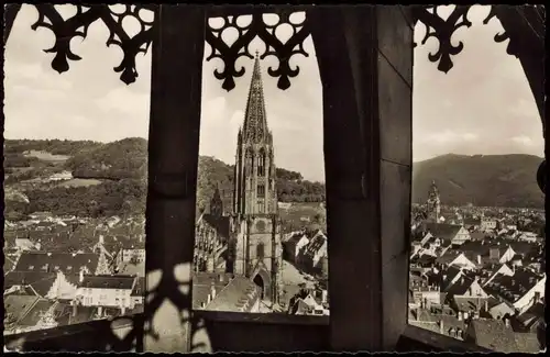 Ansichtskarte Freiburg im Breisgau Stadt mit Münster 1964