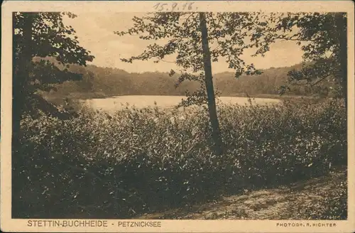 Postcard Stettin Szczecin Buchheide Petznicksee 1919