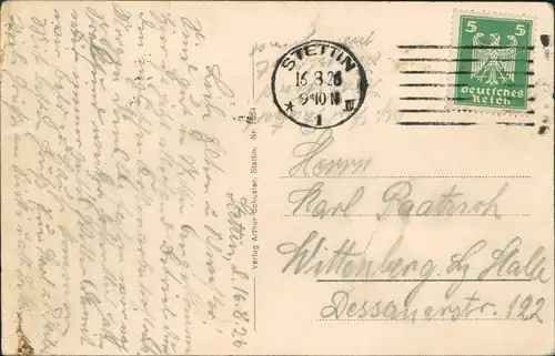 Postcard Stettin Szczecin Hafenbild, Dampfer 1926