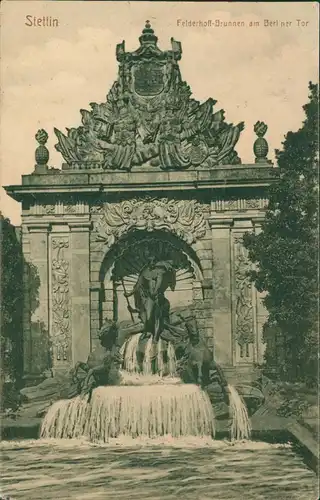 Postcard Stettin Szczecin Felderhoff-Brunnen am Berliner Tor 1913