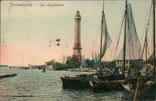 Osternothafen (Ostswine)-Swinemünde Warszów Świnoujście Leuchtturm, Hafen 1906