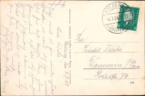 Postcard Kolberg Kołobrzeg Schülerbrink Gasthaus Pommern 1929