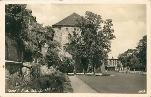 Postcard Stolp Słupsk Partie am Schloß 1931