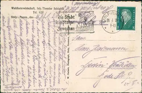 Postcard Stolp Słupsk Walkaterwirtschaft, Pommern 1928