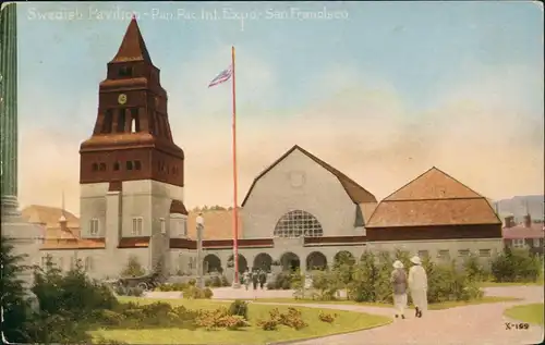 Postcard San Francisco Swedish Pavilion -Pan Pac.Int. Expo 1915