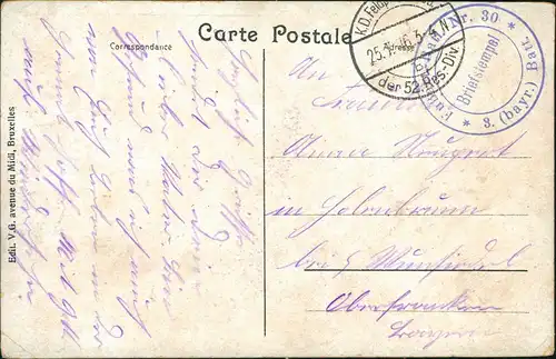 Postkaart Ostende Oostende Chalet Royal 1916  gel. Feldpoststempel WK1