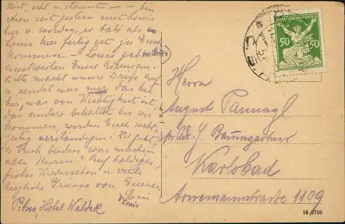 Postcard Pilsen Plzeň Mestanska beseda 1926