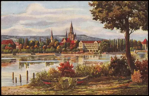 Ansichtskarte Konstanz Stadt Künstlerkarte Gemalt von V. Marschall. 1915