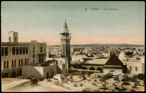 Postcard Tunis تونس Vue générale. 1923