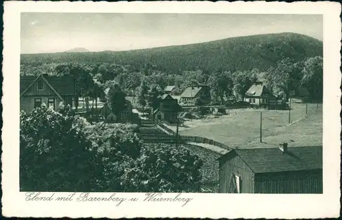 Ansichtskarte Elend (Harz) Oberharz Barenberg u. Wurmberg 1928