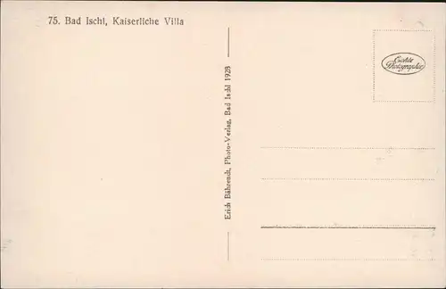 Ansichtskarte Bad Ischl Kaiserliche Villa - Fotokarte 1928