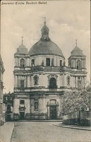 Postcard Deutsch Gabel Jablonné v Podještědí Laurenzi-Kirche 1908