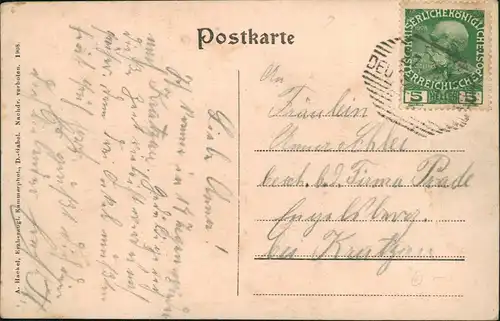 Postcard Deutsch Gabel Jablonné v Podještědí Laurenzi-Kirche 1908