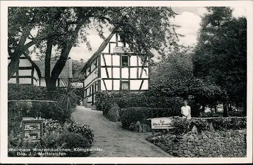 Ansichtskarte Königswinter Weinhaus Winzerhäuschen 1940