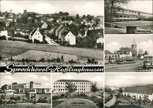 Ansichtskarte Haßlinghausen-Sprockhövel MB Hauptschule Busbahnhof u.a. 1972