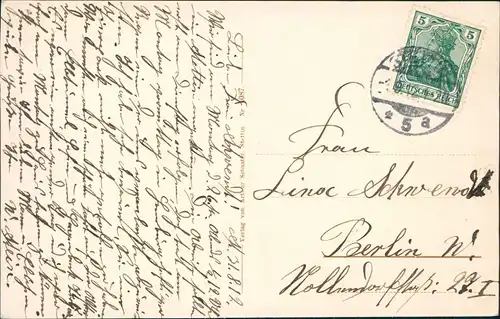 Postcard Stettin Szczecin Anlagen mit Parkhaus. Pommern 1912