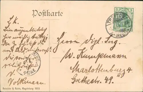 Postcard Treptow an der Rega Trzebiatów Grützturm, Pommern 1905