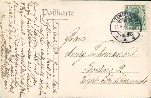 Postcard Tempelburg (Pommern) Czaplinek Partie am See, Pommern 1907