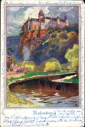 Ansichtskarte Rosenburg-Mold Burg - Künstlerkarte 1932