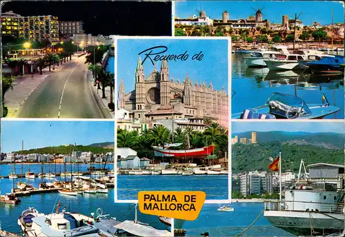 Postales Palma ( de Mallorca) MB: Straßen, Hafen 1972