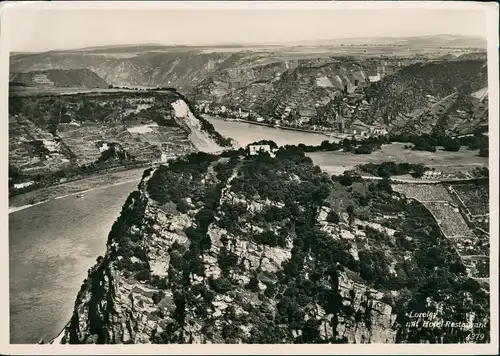 Ansichtskarte St. Goarshausen Luftbild Loreleyfelsen am Rhein 1934