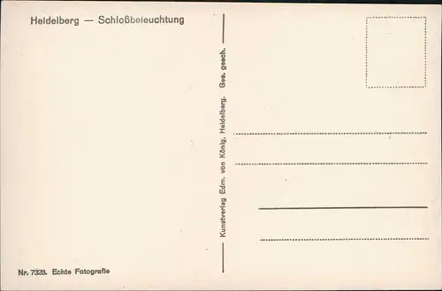 Ansichtskarte Heidelberg Heidelberger Schloss u. Brücke bei Beleuchtung 1930