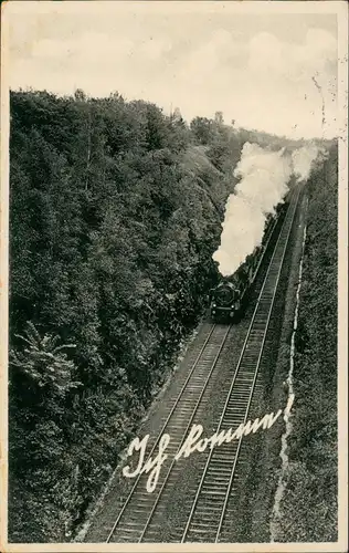Ansichtskarte  Ich komme! Eisenbahn Dampflokomotive 1927