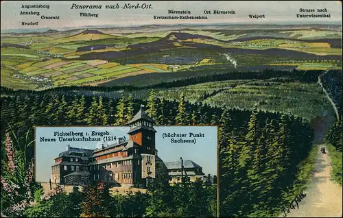 Oberwiesenthal 2 Bild: Blick vom Fichtelberg und Unterkunfthaus 1921