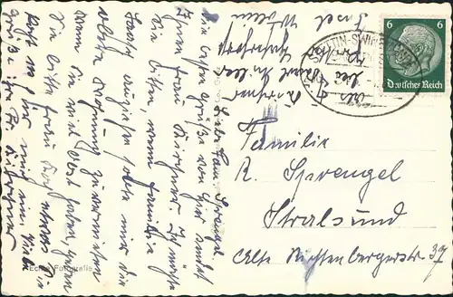 Swinemünde Świnoujście Kurhaus, Fotokarte 1938  gel. Bahnpoststempel Stettin