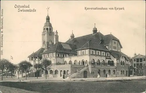 Postcard Swinemünde Świnoujście Konversationshaus vom Kurpark 1913