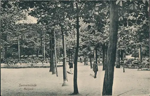 Postcard Swinemünde Świnoujście Kurpark, Restauration 1912