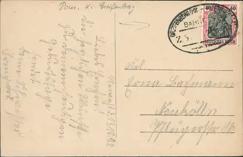 Schleffin Śliwin Kronprinzessin Seehospiz Pommern 1920  gel. Bahnpoststempel