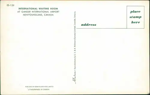 Neufundland  WAITING ROOM GANDER INTERNATIONAL AIRPORT NEWFOUNDLAND CANADA 1972