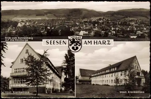 Ansichtskarte Seesen Städt. Krankenhaus, Stadt - 3 Bild 1963