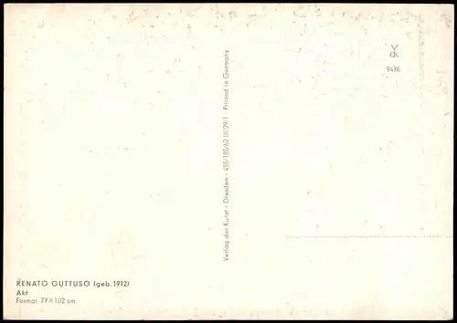 Ansichtskarte  Künstlerkarte Kunstwerk: RENATO GUTTUSO (geb. 1912) 1962