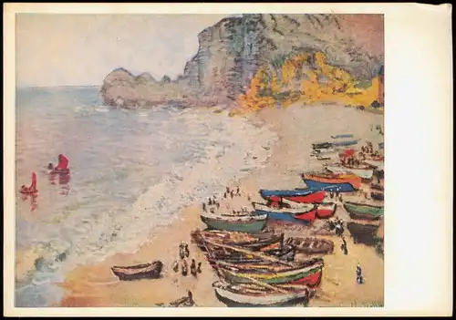 DDR Künstlerkarte: CLAUDE MONET (1840-1926) Die Küste bei Etretat 1966