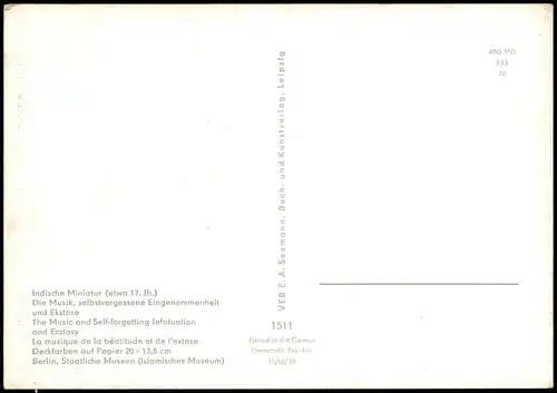 Ansichtskarte  DDR Künstlerkarte: Indische Miniatur (etwa 17. Jh.) 1972