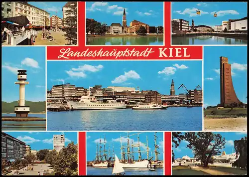 Ansichtskarte Kiel Mehrbild-AK Stadtteilansichten Landeshauptstadt KIEL 1980