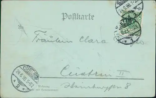 Postcard Stettin Szczecin Hafen, Mondscheinlitho 1898