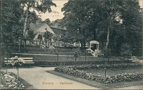 Postcard Stettin Szczecin Parkanlagen, Parkhaus 1912