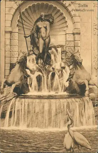 Postcard Stettin Szczecin Felderhoff-Brunnen, Pommern 1908