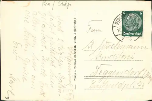 Postcard Stolpmünde Ustka Strand, Dünen - Stimmungsbild Pommern 1937
