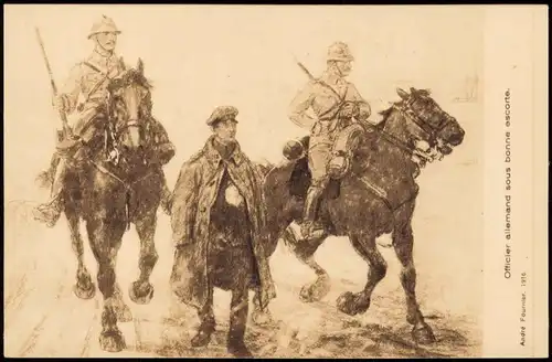 Militär & Propaganda Officier allemand sous bonne escorte. 1910 Privatfoto
